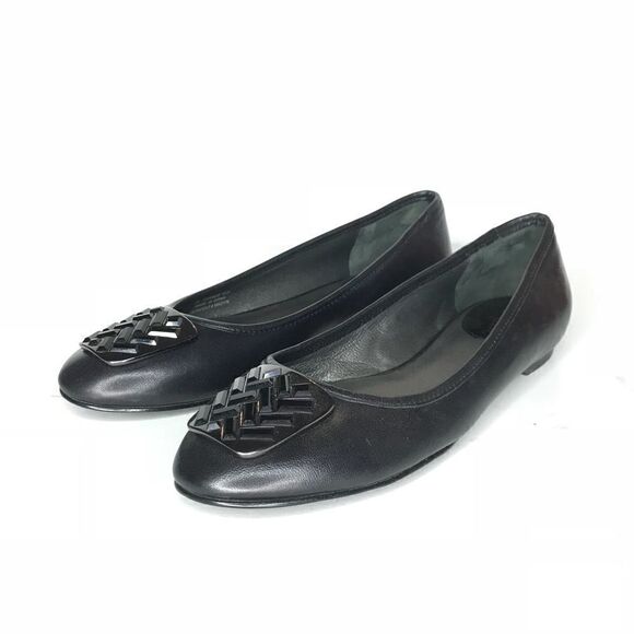 Cole Haan Sz 6.5 Black Leather Ballet Flat Nike - Picture 2 of 5